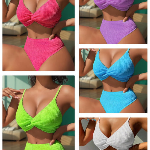 Damen Hochgeschnittener Bikini mit strukturiertem Oberteil Echo Archiv