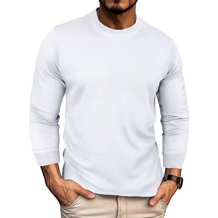 Herren Modisches Langarmshirt mit strukturierter Ripp-Optik Echoarchiv