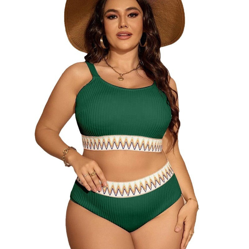Damen Sportliches Bikini-Set mit hoher Taille und elastischem Bund Echo Archiv