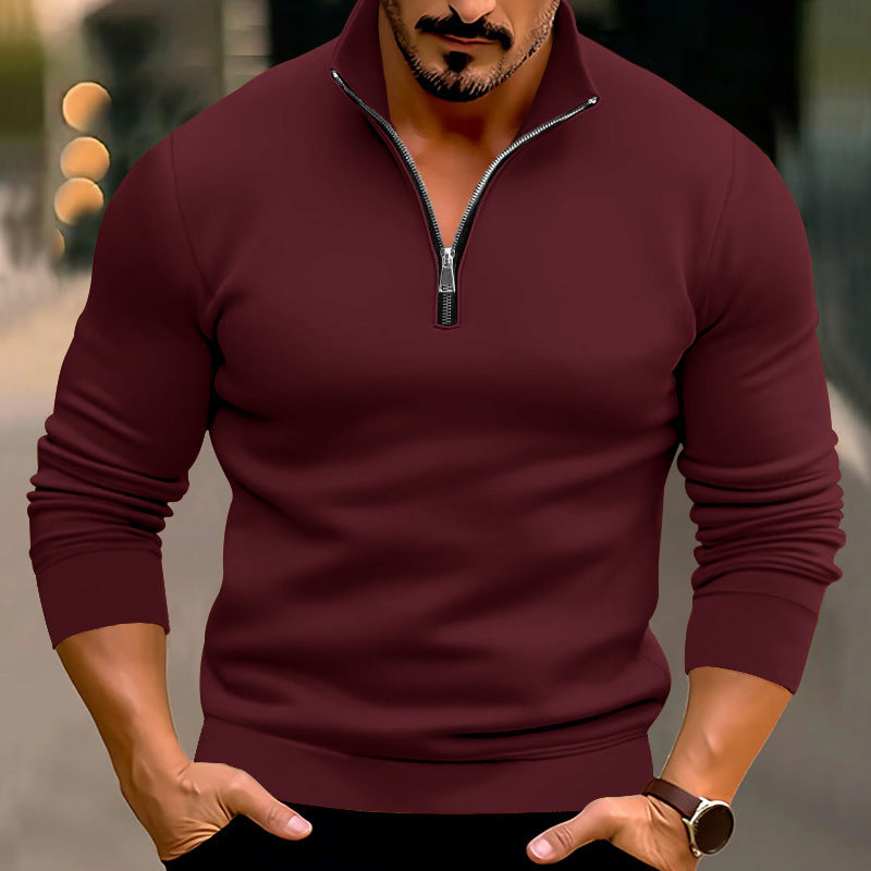 Herren Pullover mit halbem Reißverschluss und modernen Akzenten Echoarchiv