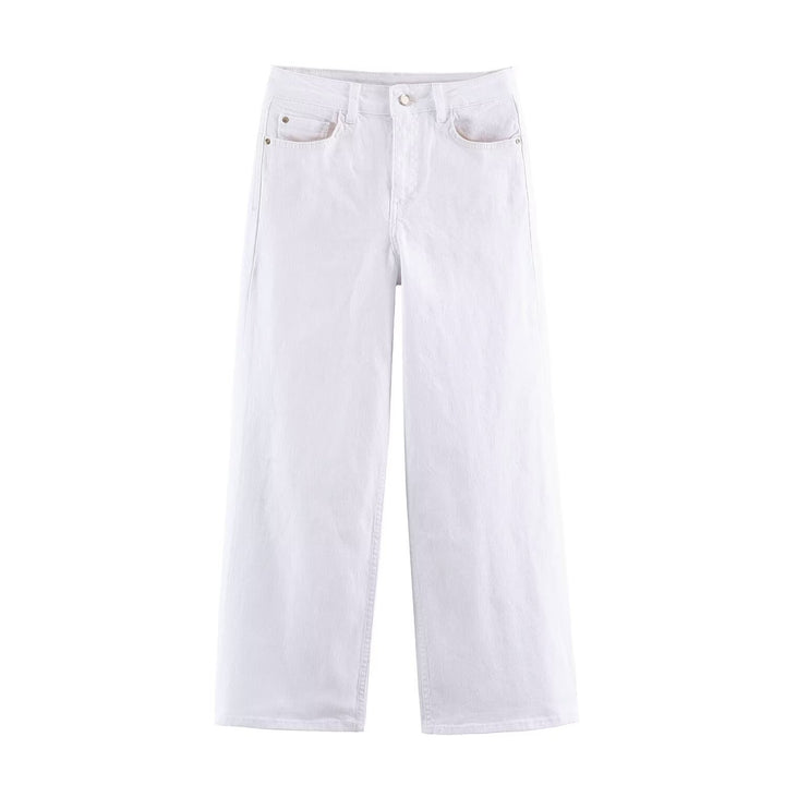 Damen Hochtaillierte Cropped Jeans mit weitem Bein und Fünf‑Taschen‑Schnitt Echo Archiv