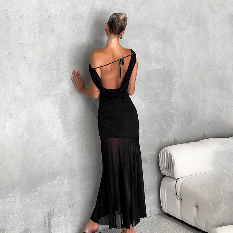 Damen Elegantes schulterfreies Maxikleid mit raffiniertem Rüschendesign Echo Archiv