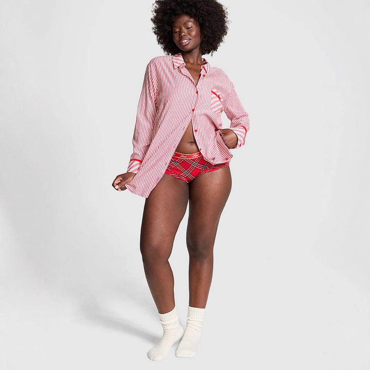 Damen Oversize Hemdbluse im Streifenlook mit Brusttasche und Umschlagmanschetten – Avérine
