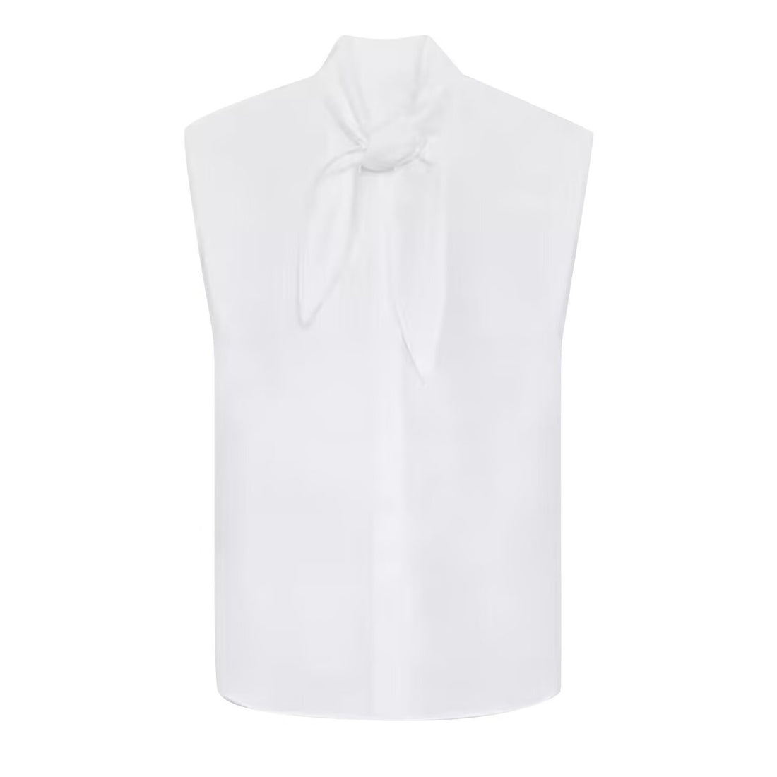 Damen Ärmellose Popeline-Bluse mit Schluppenkragen und Nadelstreifen Echoarchiv