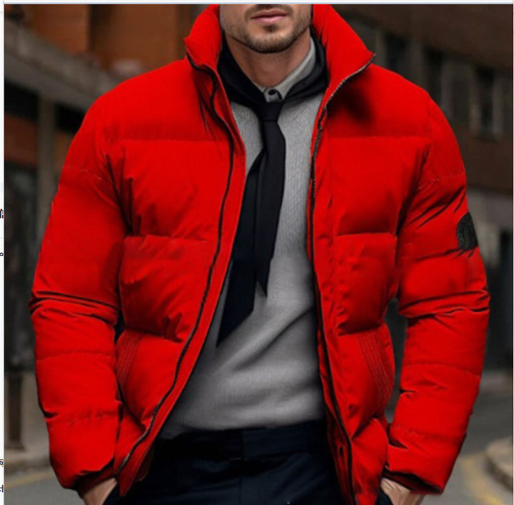 Herren gesteppte Winterjacke mit hohem Kragen und individuell anpassbarem Verschluss Echoarchiv