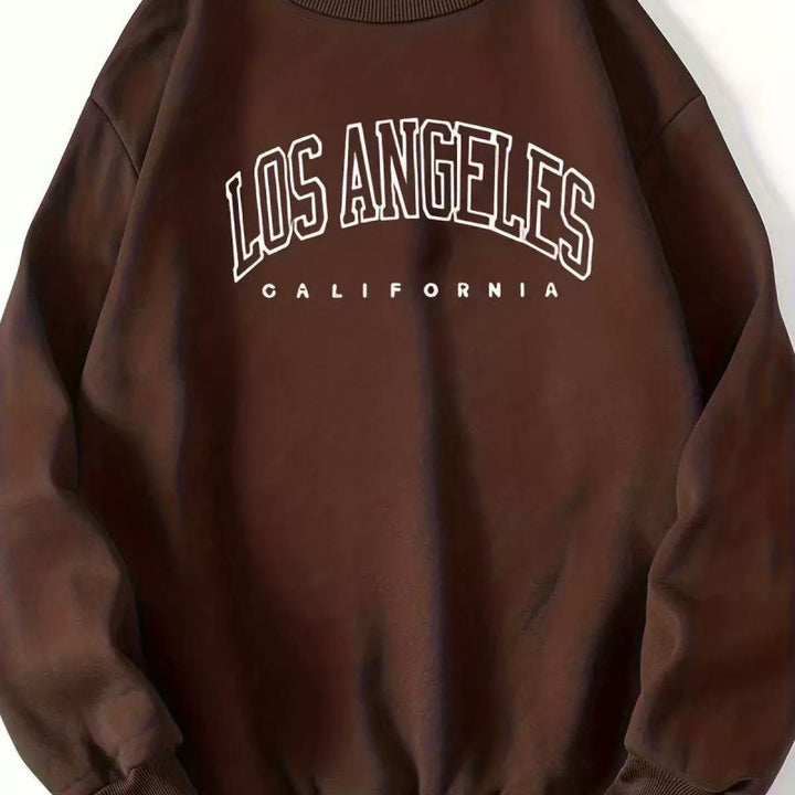 Damen Lässiger Sweatshirt mit Vintage Los Angeles Druck Echoarchiv