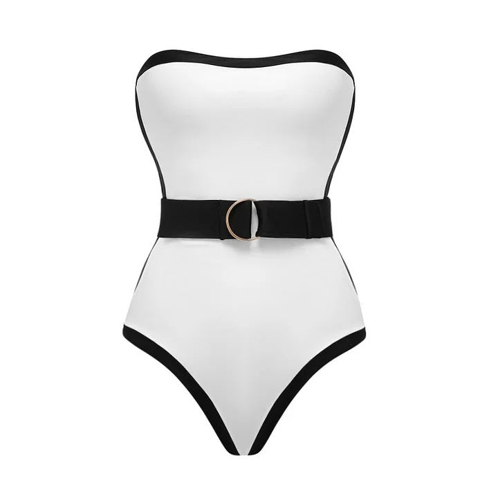 Damen Bandeau-Badeanzug mit modischem Gürtel Echo Archiv