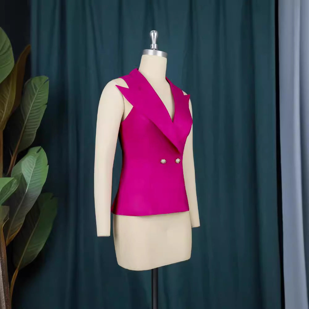 Damen Elegantes Blazer-Set mit weit geschnittenen Hosen Echo Archiv