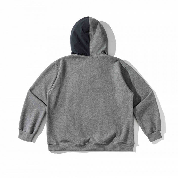 Unisex Oversize-Kapuzenpullover mit Kontrast‑Einsatz, Druckknopfleiste und Kängurutasche Echo Archiv