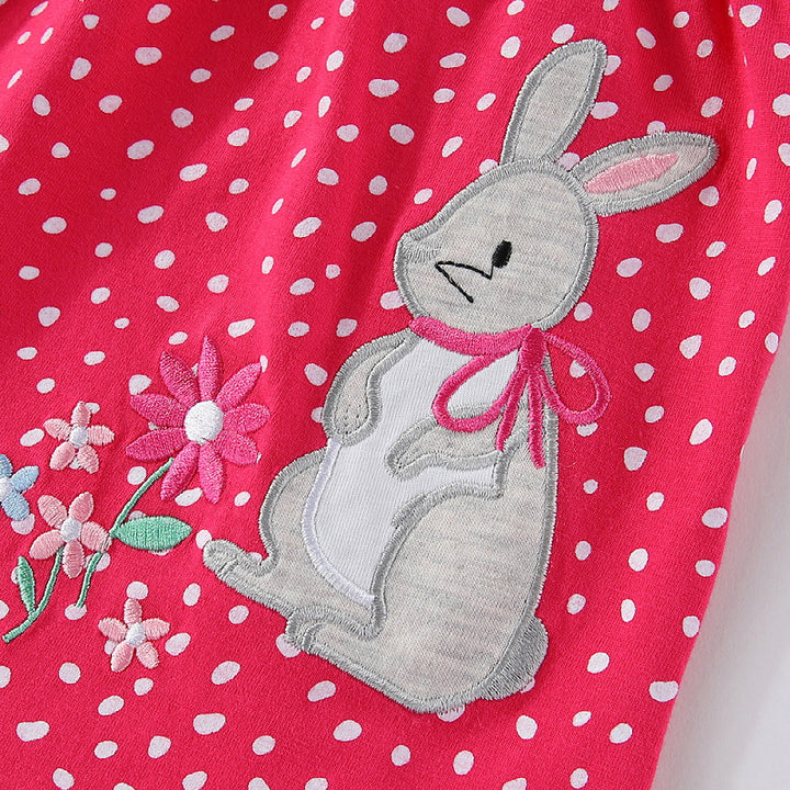 Mädchen Freizeitkleid mit verspieltem Hasenmotiv Echo Archiv