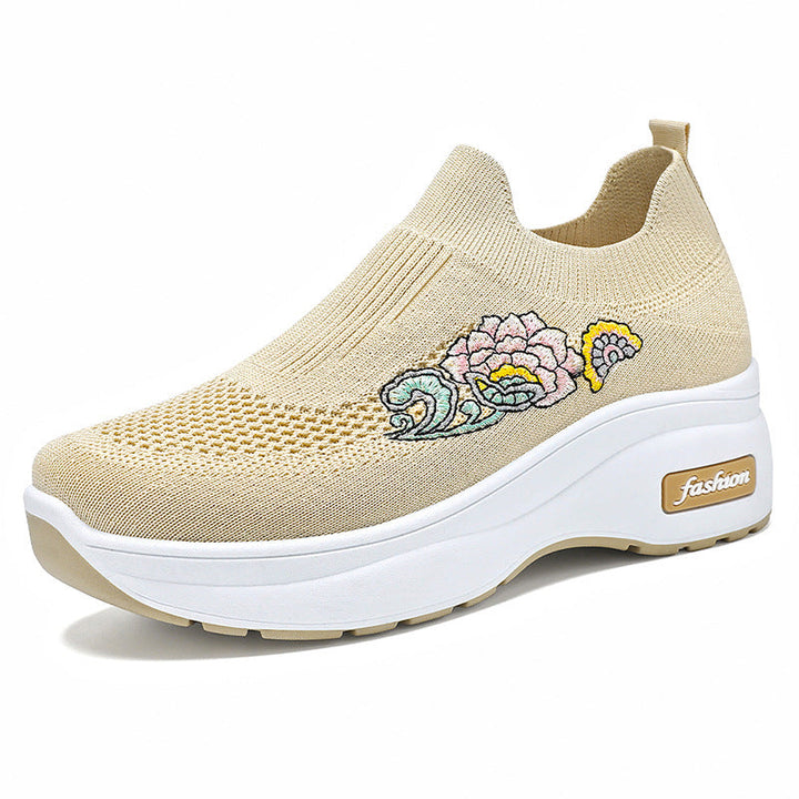 Damen Sportliche Stretch-Sneaker mit floraler Applikation und dämpfender Sohle Echo Archiv