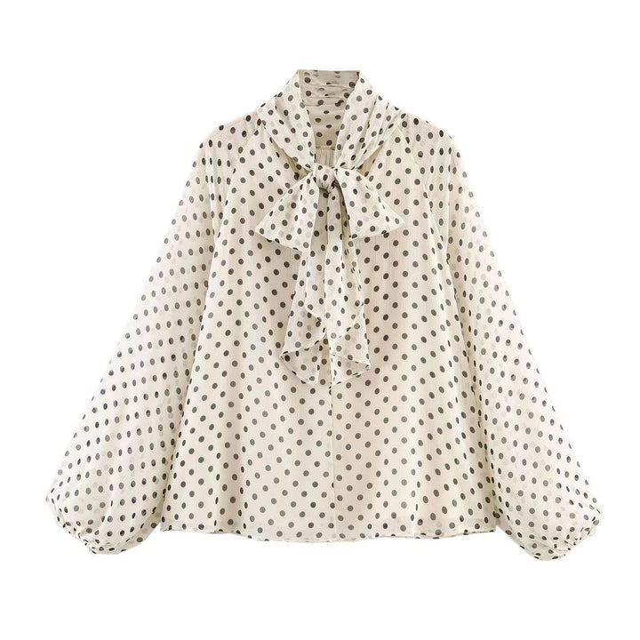 Damen Chiffonbluse mit Schleifenkragen und Ballonärmeln Echo Archiv