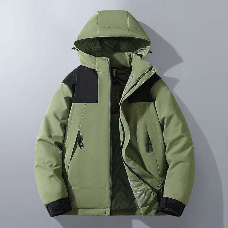 Herren Wasserabweisender Winterparka mit Kapuze, Thermoisolierung und kontrastierenden Schulterpaneelen Echo Archiv