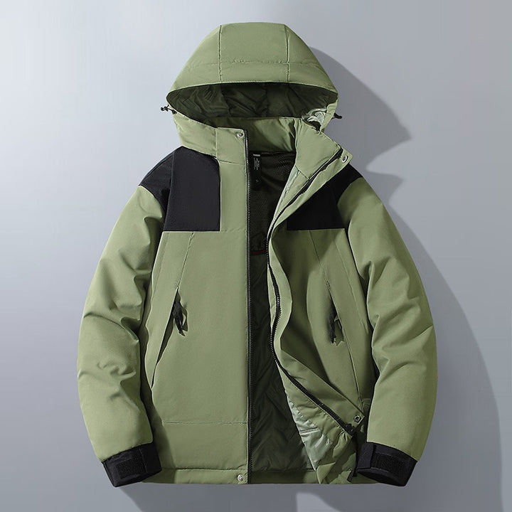 Herren Wasserabweisender Winterparka mit Kapuze, Thermoisolierung und kontrastierenden Schulterpaneelen Echo Archiv