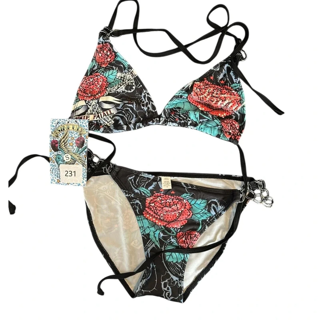 Damen Bikini-Set mit einzigartigem grafischem Design Echo Archiv