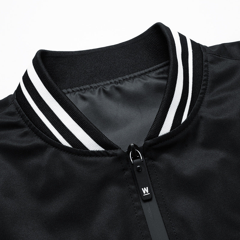 Herren modische Sportjacke mit gestreiftem Kragen und praktischen Taschen Echoarchiv