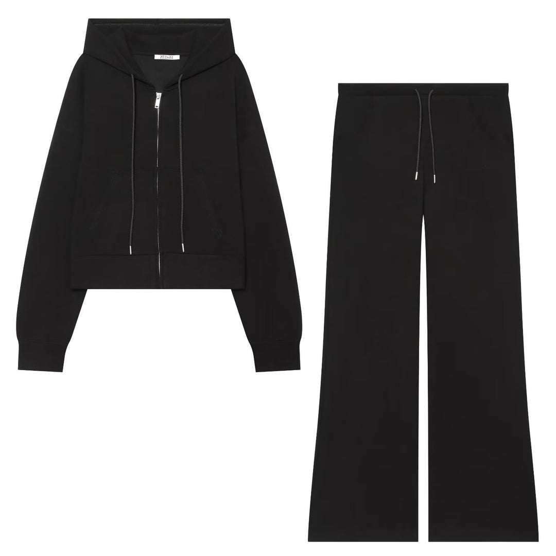 Damen Weite High‑Waist Jersey-Hose mit Tunnelzug und weitem Bein Echo Archiv