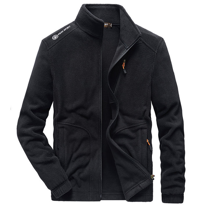 Herren Fleece-Outdoorblouson mit hohem Stehkragen, Brustreißverschluss und wärmender Innenstruktur – Taviero