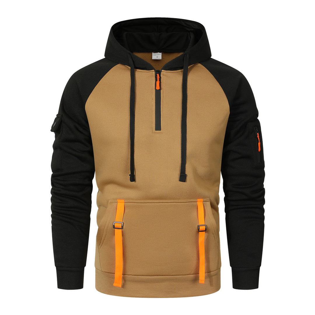 Herren Sportlicher Kapuzenpullover mit halbem Reißverschluss und praktischen Taschen Echoarchiv