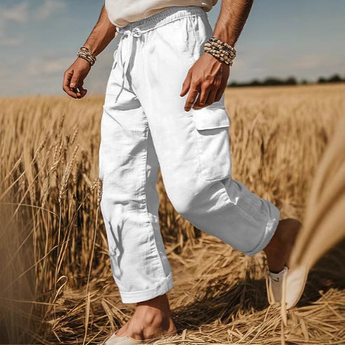 Herren Cargo-Hose mit vielseitigen Taschen und verstellbarem Bund Echoarchiv