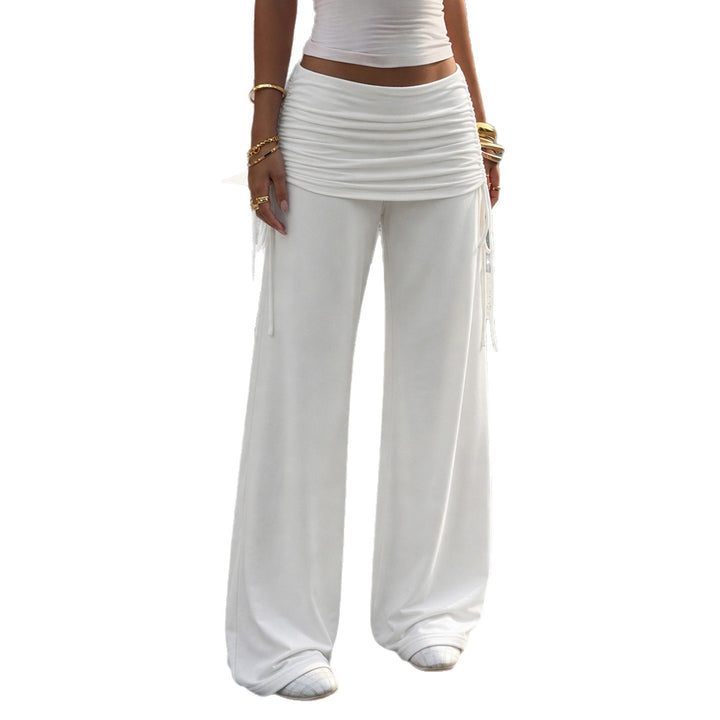 Damen Palazzo-Loungehose mit Raffung-Umschlagbund und Komfortstretch Echo Archiv