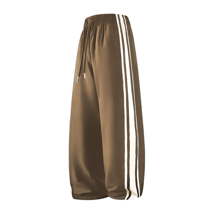Damen Weite Trackpants mit Tunnelzugbund und seitlichen Kontraststreifen Echo Archiv
