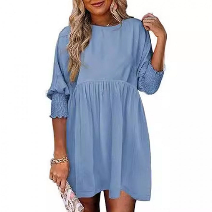 Damen Lockeres Babydoll-Kleid mit Ballonärmeln und geraffter Taille Echo Archiv