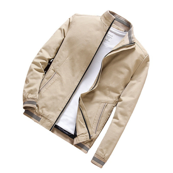 Herren Zip-Blouson im Bomberschnitt aus Baumwollmix mit kontrastierenden Rippdetails Echo Archiv