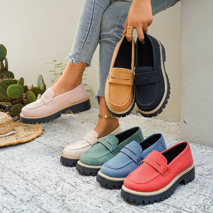 Damen Klassische Loafer mit robuster Profilsohle und gepolstertem Komfortfußbett – Lioré