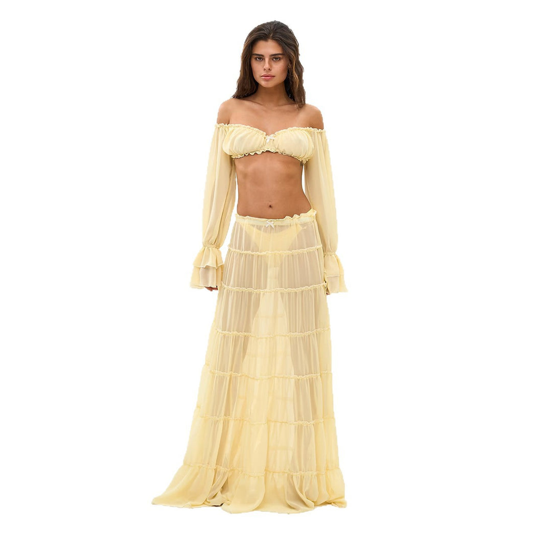 Damen luftiges Strandkleid mit Rüschen Echo Archiv