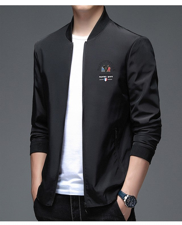 Herren sportliche Trendjacke mit Stickerei Echoarchiv