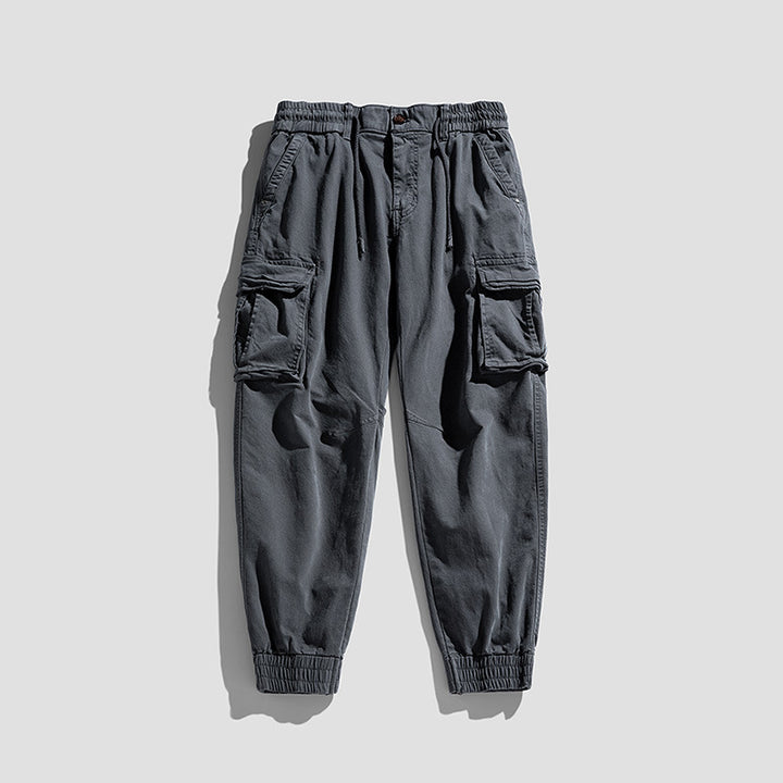 Herren Cargo-Joggerhose im Tactical-Streetstyle mit elastischem Bund, Klapp‑Utility‑Taschen und gerippten Beinabschlüssen Echo Archiv