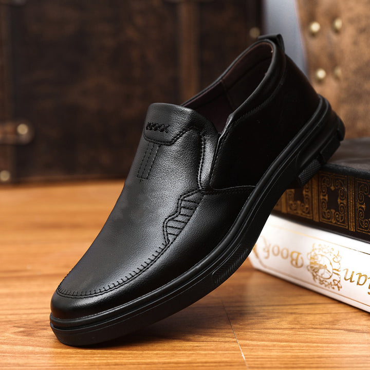 Herren Klassische Slip-On Lederschuhe mit gepolsterter Laufsohle Echoarhiv