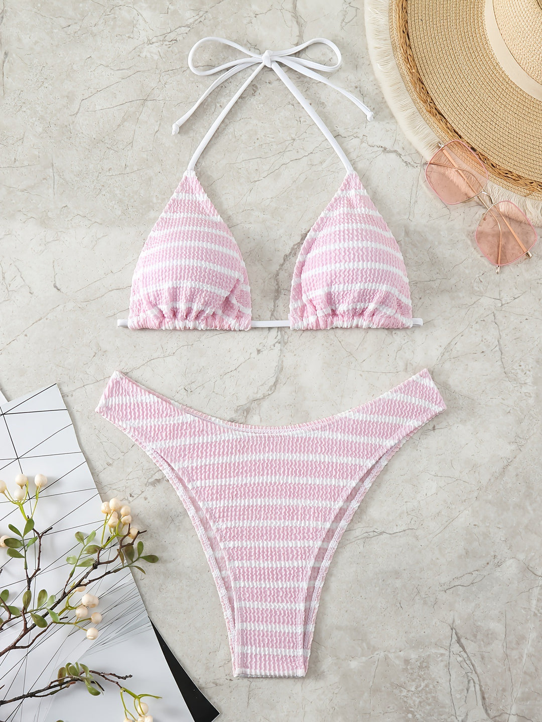 Damen Triangel-Bikini mit raffinierten Streifen Echo Archiv