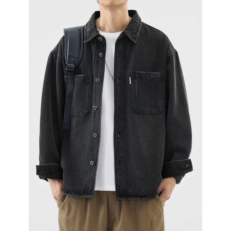 Herren Lässige Denim Hemdjacke Echo Archiv