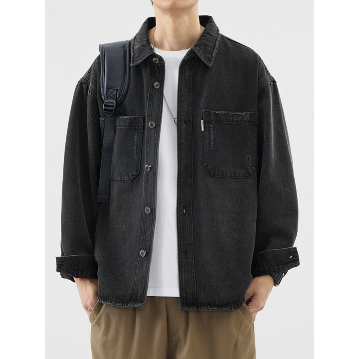 Herren Lässige Denim Hemdjacke Echo Archiv