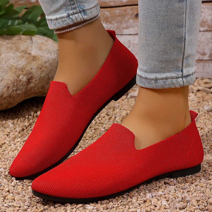 Damen nan leichte gestrickte Slipper mit Memory-Fußbett und rutschfester Sohle Echo Archiv