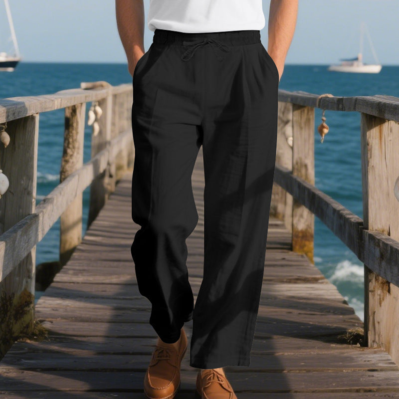Herren luftige Freizeithose mit elastischem Bund und seitlichen Taschen Echoarchiv
