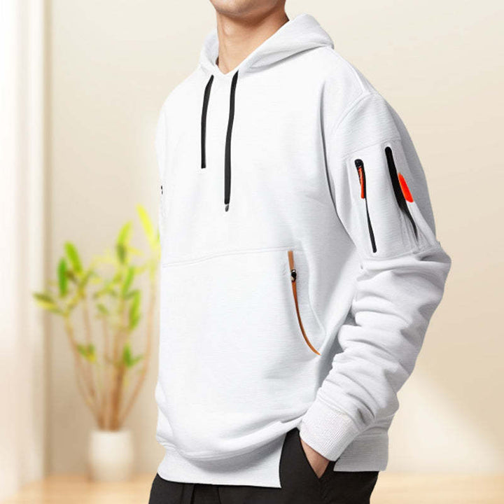 Herren funktionaler Kapuzenpullover mit innovativem Reißverschluss und praktischen Taschen Echoarchiv