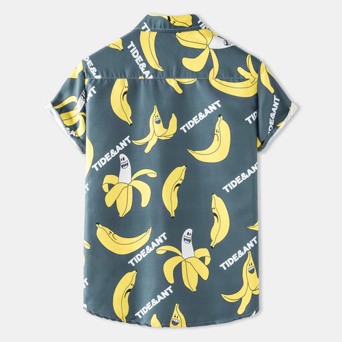 Herren Kurzarmhemd mit lustigem Bananenmotiv und einzigartigem Print Echoarchiv