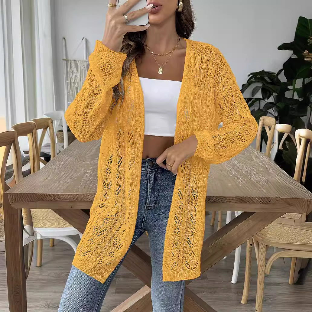 Damen luftiger Strickcardigan mit filigranem Lochmuster Echo Archiv