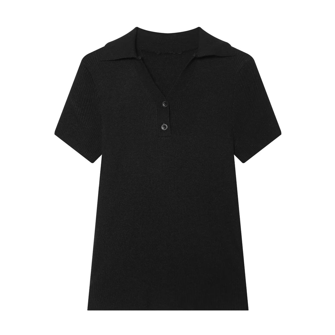 Damen kurzärmliges Poloshirt aus weichem Strickstoff Echo Archiv