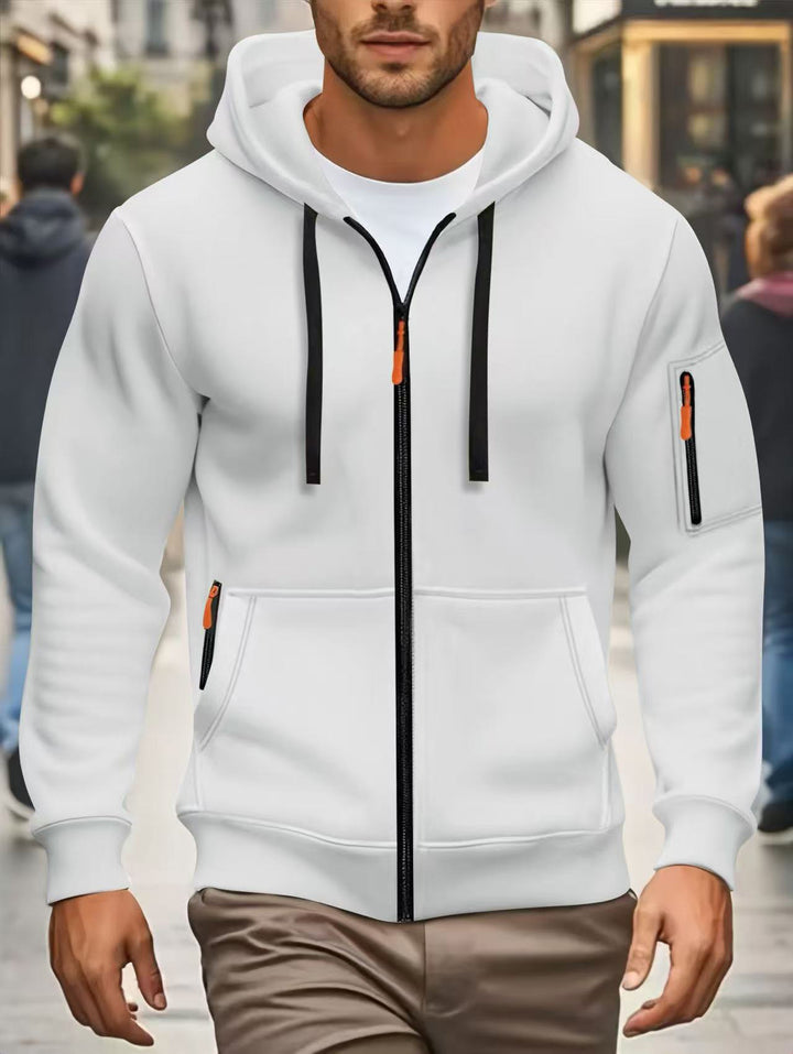 Herren sportliche Kapuzenjacke mit funktionalen Reißverschlusstaschen Echoarchiv