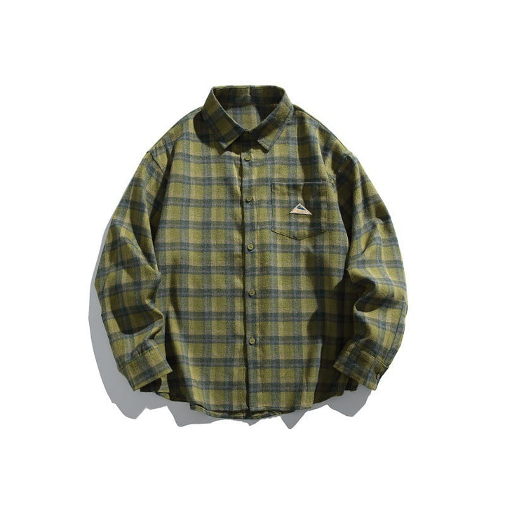 Herren Karierte Flanell-Hemdjacke im Overshirt-Look mit Brusttasche Echoarchiv