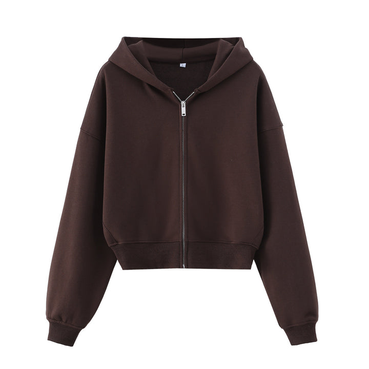 Damen Zweiteiliges Lounge-Set mit kurzem Reißverschluss-Hoodie und weitem High‑Waist-Jogginghose Echo Archiv