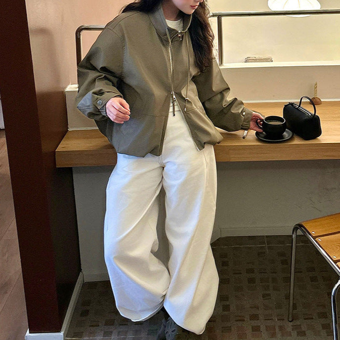 Damen Modische Blousonjacke mit hohem Kragen Echoarchiv