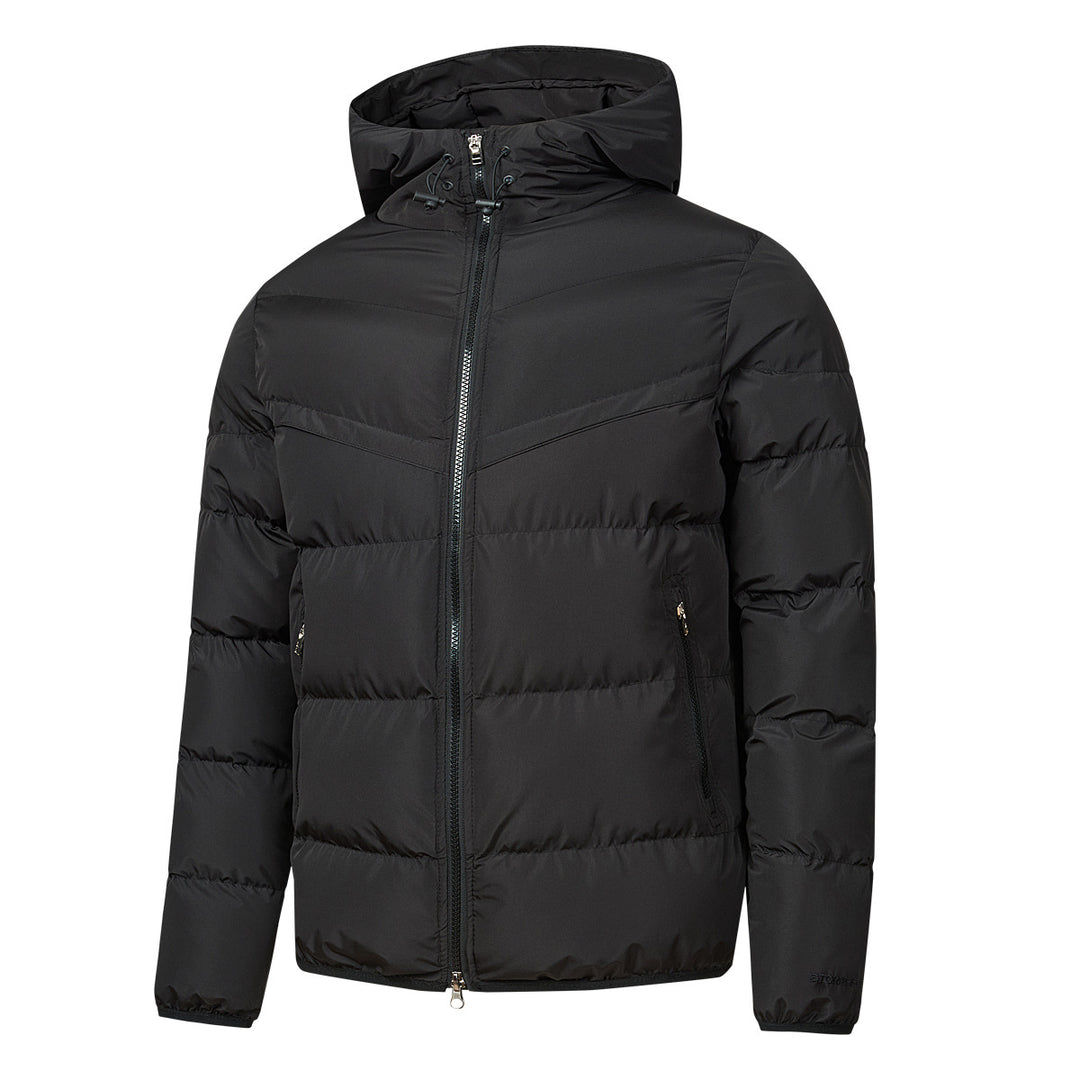 Herren Wattierte Kapuzen-Steppjacke mit Thermoisolierung, Zwei-Wege-Reißverschluss & verdeckten Reißverschlusstaschen Echoarchiv