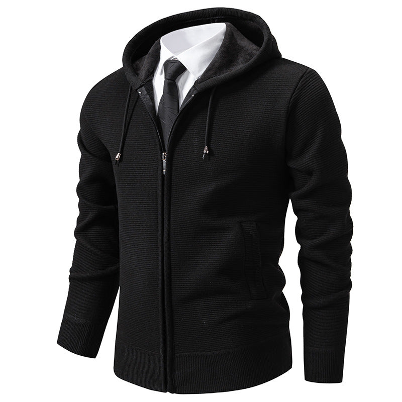 Herren elegante Strickjacke mit Kapuze und modernem Design Echoarchiv