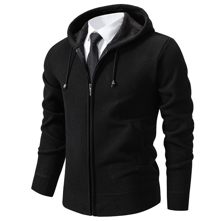 Herren elegante Strickjacke mit Kapuze und modernem Design Echoarchiv