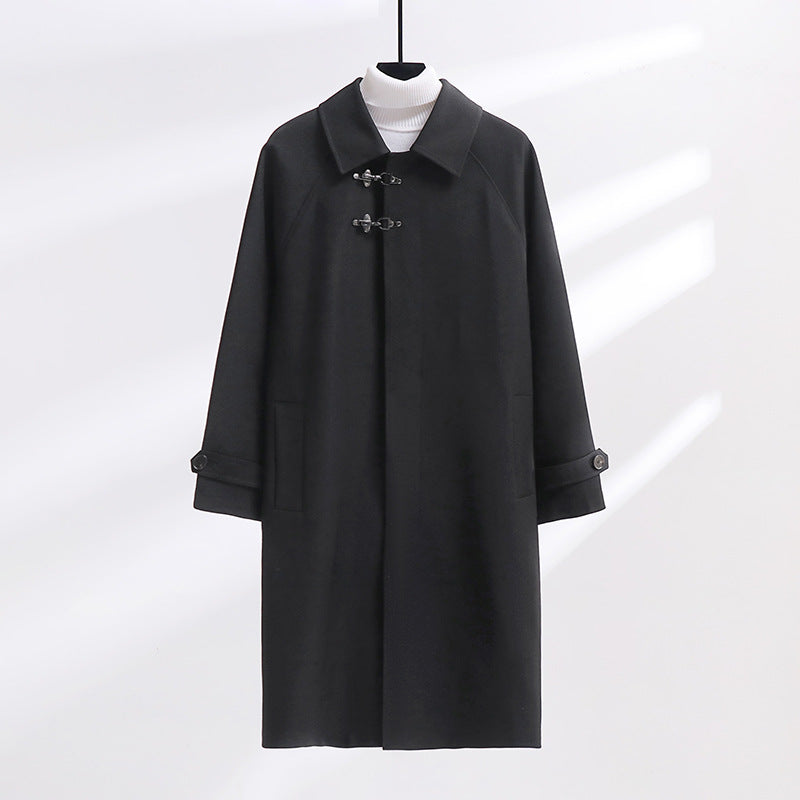 Damen Longline-Mantel mit Knebelverschluss und Raglanärmeln Echoarchiv